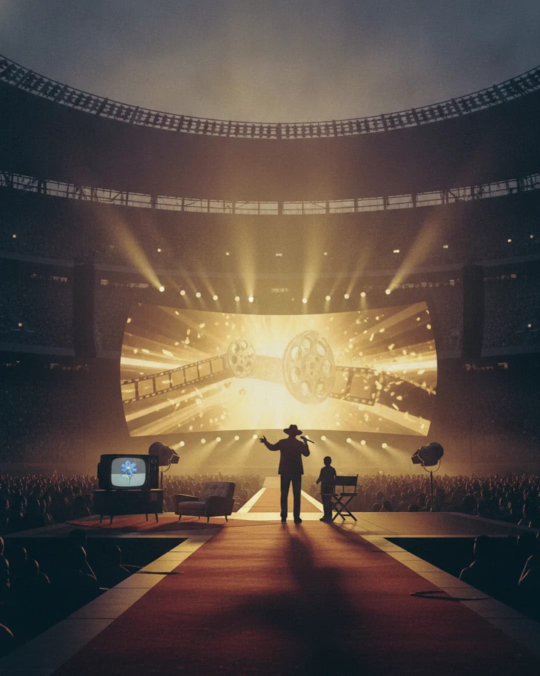 JAY-Z performing on stage at a stadium