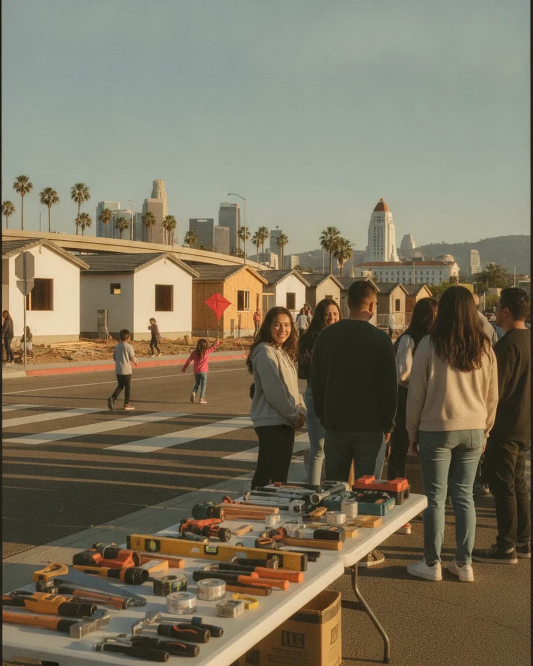 community block party, new homes, fire recovery resources