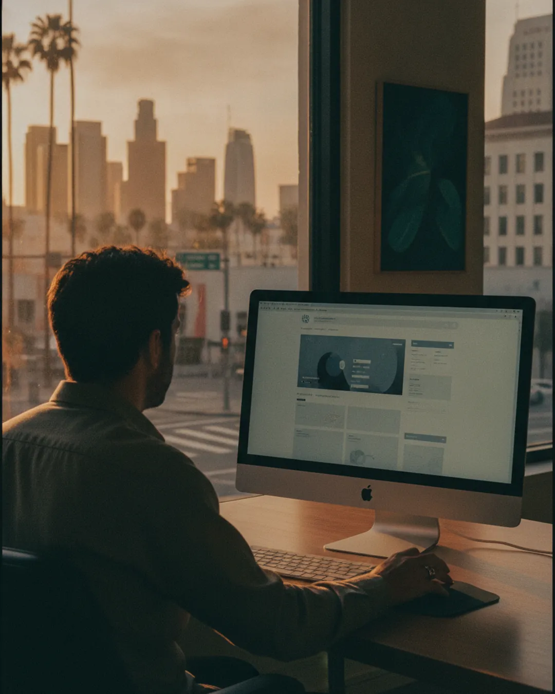 person using a computer to view government website